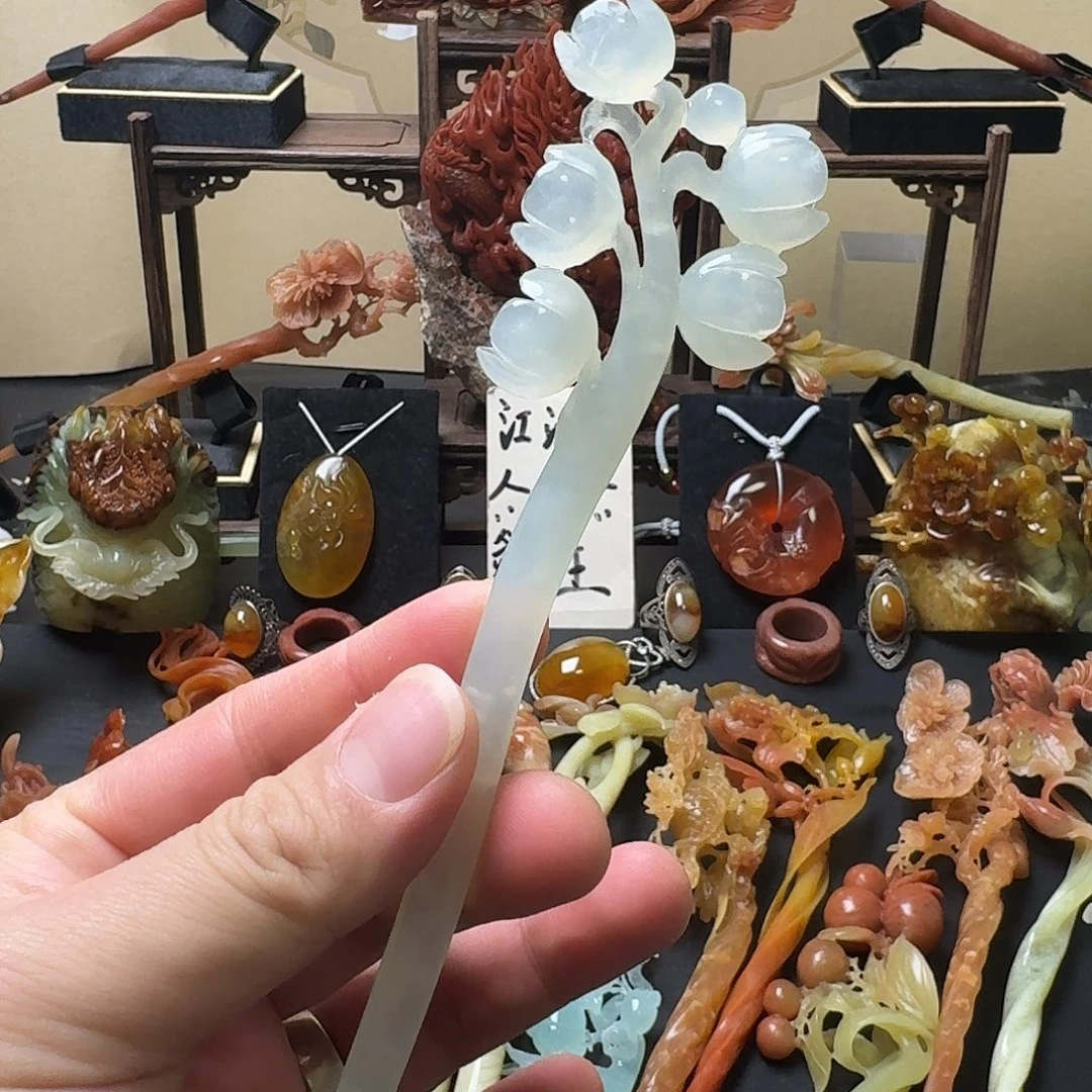 蛇纹石玉未镶嵌发饰