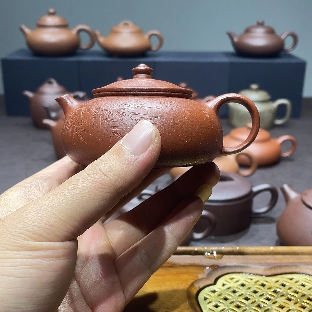 紫砂茶壶红降寒江