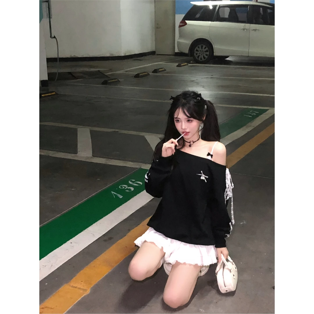 瑞茜·威瑟斯 心碎小猫 秋季辣妹显瘦小众设计感三穿卫衣 R6350-1H