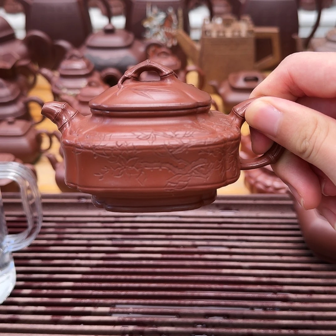 茶壶紫砂紫砂壶四方竹鼓200cc