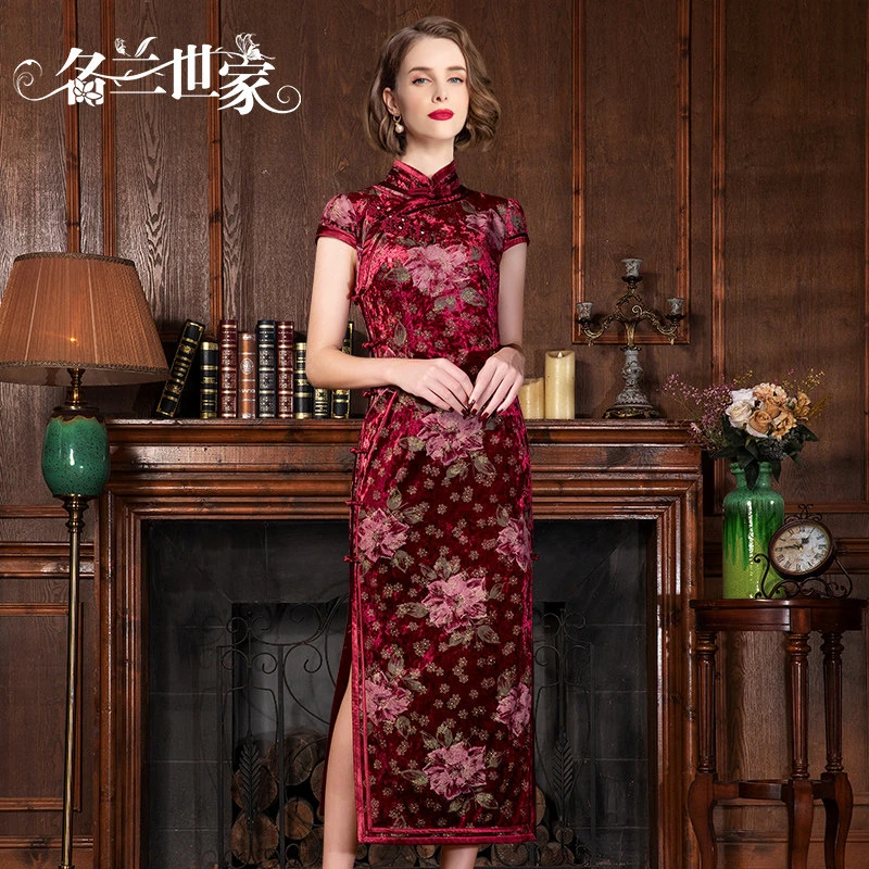 【晨曦微光】名兰世家喜婆婆婚妈参加婚礼礼服丝绒连衣裙新中式原创