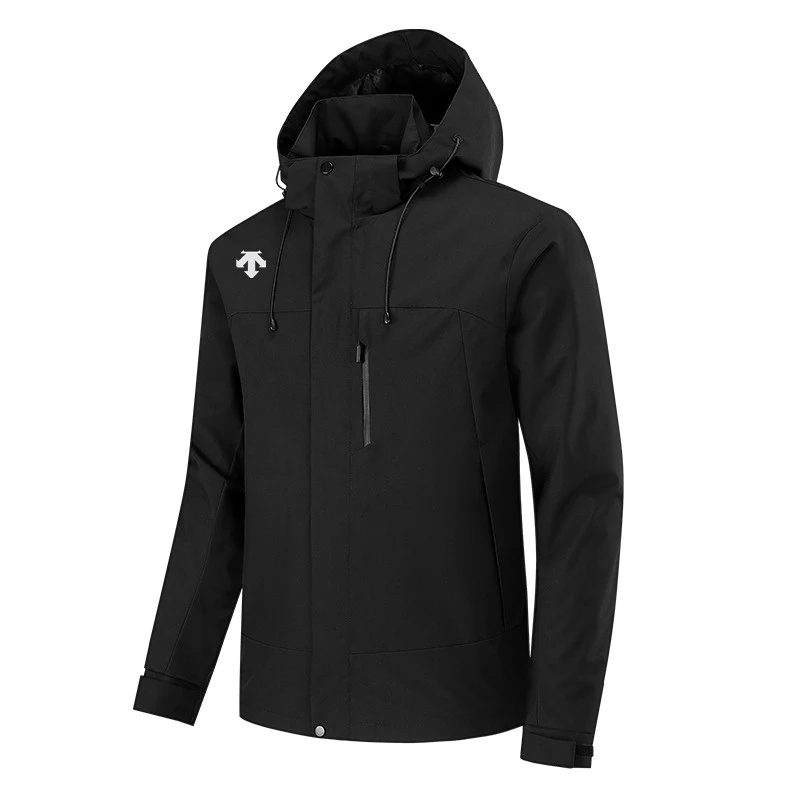 奥特莱斯秋冬户外防风保暖运动休闲冲锋衣外套90白鸭绒内胆