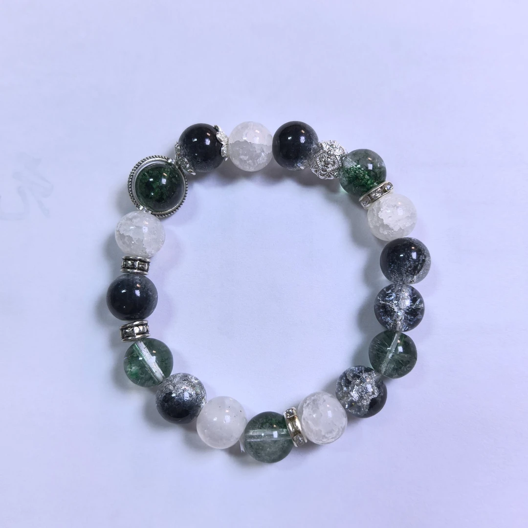 合金树脂手链 绿幽灵蛋白碎珠时尚单圈