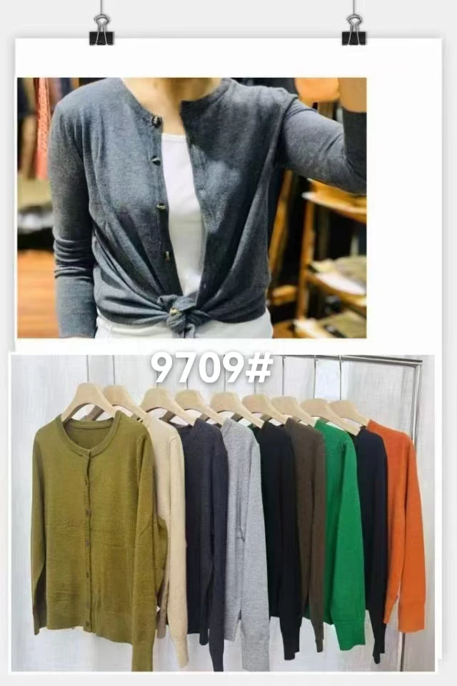 长袖洋气撞色宽松常规开衫毛衣