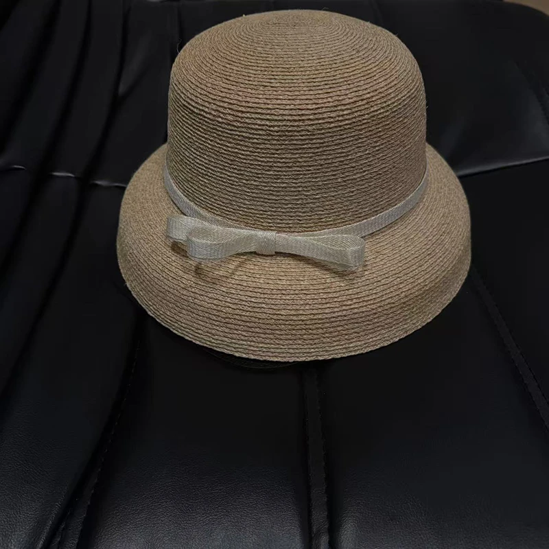 【赫本风草帽】甜辣多多25年同款时尚百搭度假风夏季编织蝴蝶结帽子