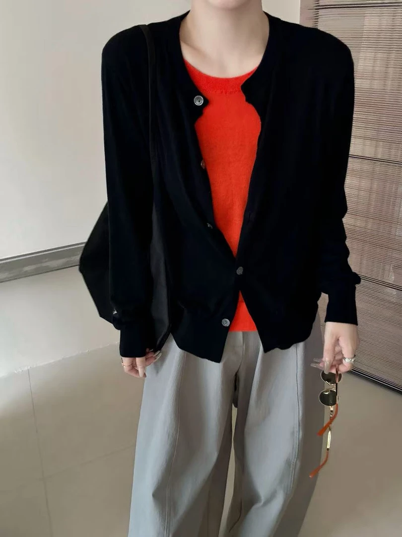 麦8639-3692针织衫开衫洋气显瘦宽松