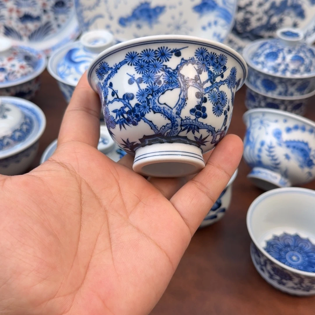 摆件陶松竹梅大压手