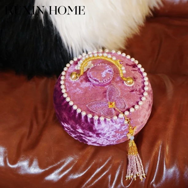 如馨·手工缝制作【蝶舞】汤婆子暖手神器暖手宝 纯手工编织提溜