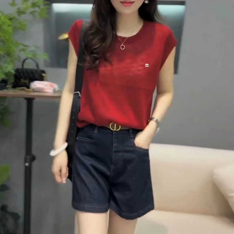 大码女装2025年薄款夏季短袖气质洋气女装针织衫宽松洋气百搭减龄