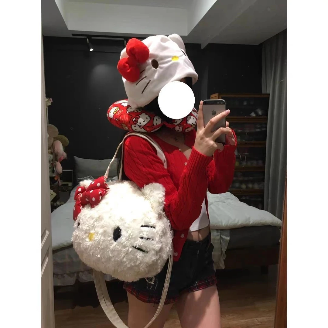 可爱凯蒂猫托特包女包毛绒包包通勤包可爱型号A11game周边包包