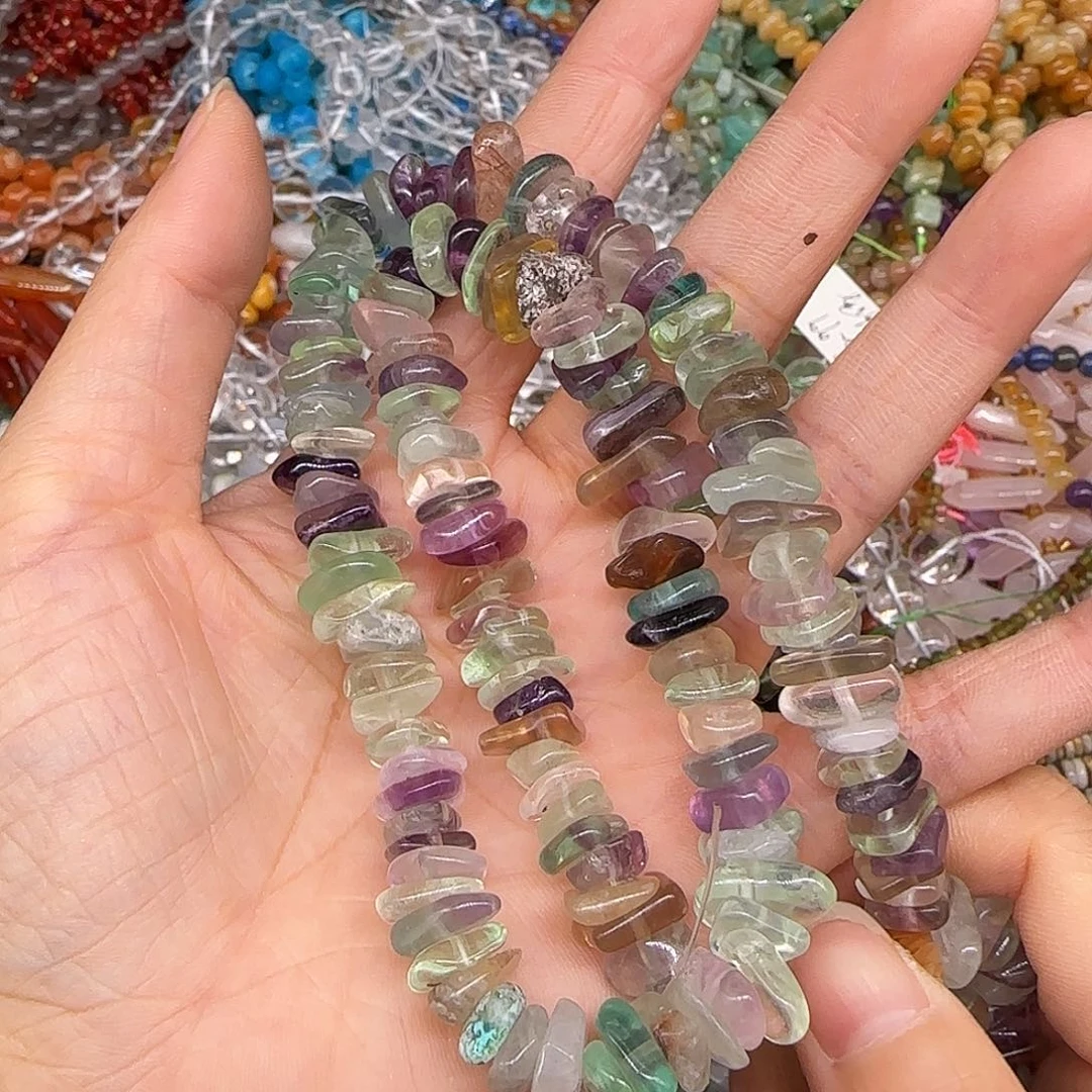 玛瑙/玉髓合金珠宝半成品莹石8-10mm一条