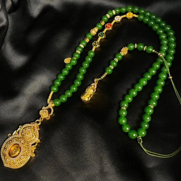 铜合金石英石项链 新品新中式国风饰品毛衣链大葫芦点钻工艺时尚