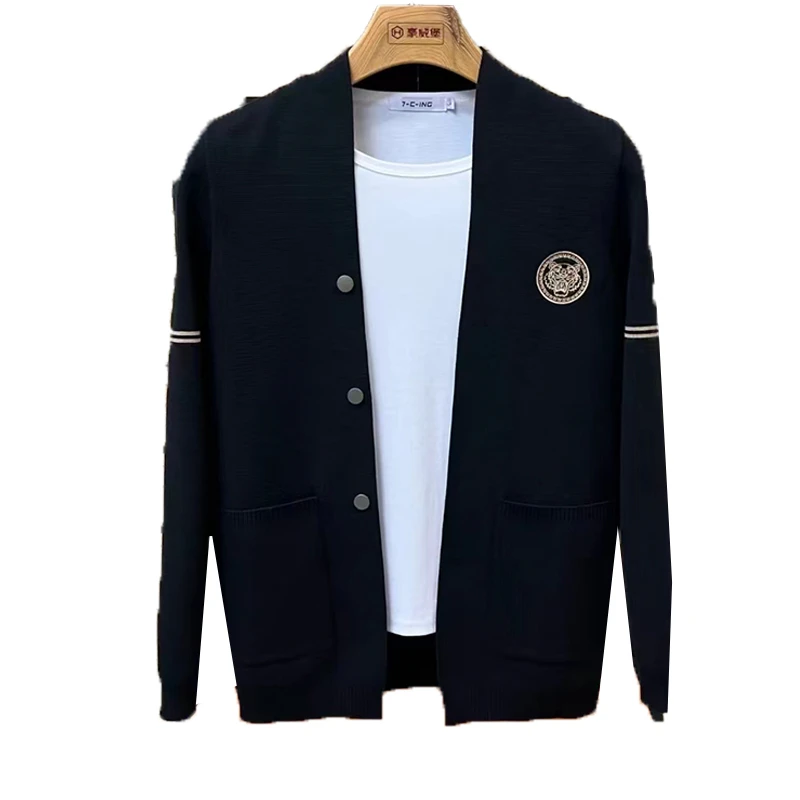 范希巴迪春秋男士针织开衫舒适高品质时尚百搭舒适潮流开衫外套潮