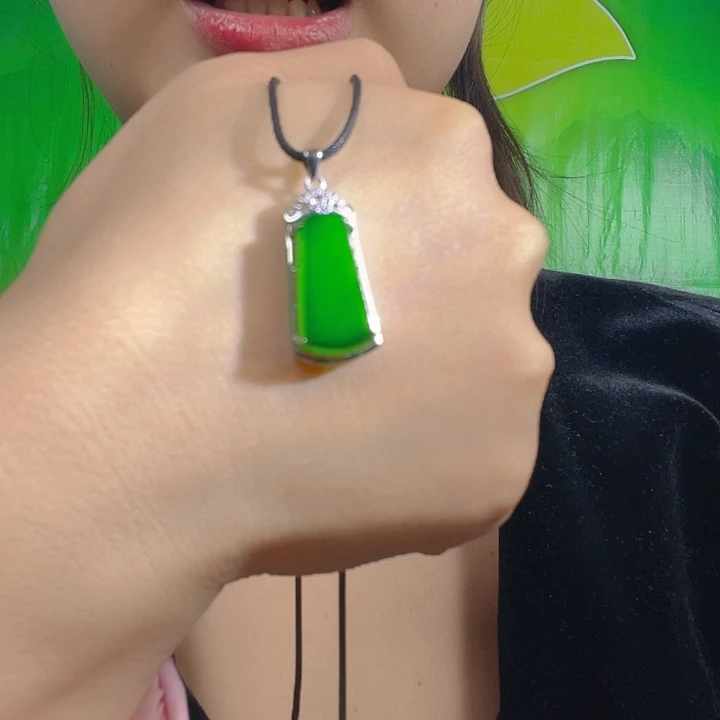 翡翠吊坠(不含链)银S925镶嵌