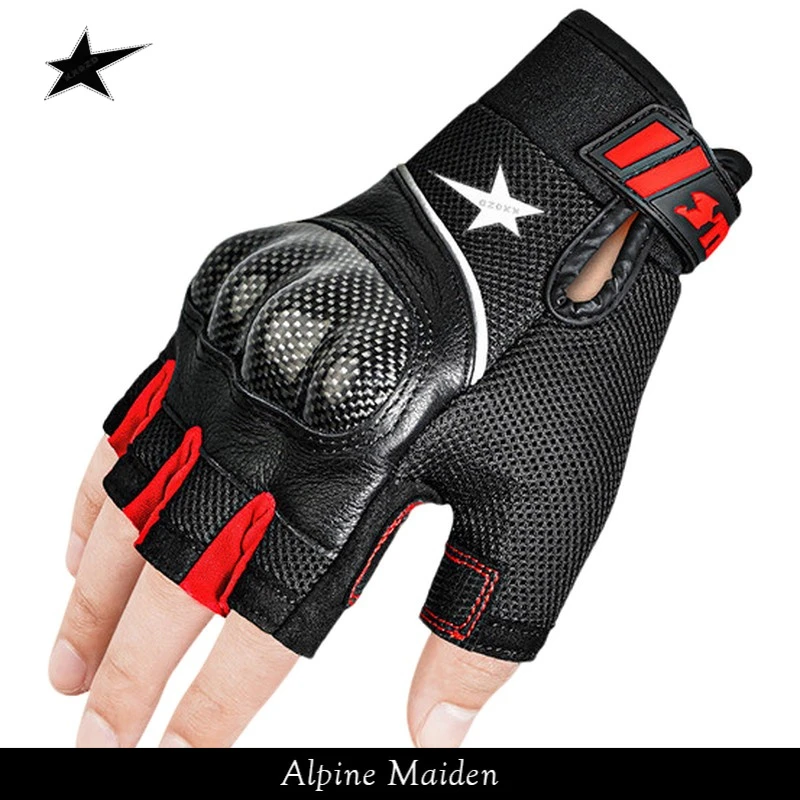 正品现货A星Alpine Maiden夏季骑行手套薄款男机车碳纤维半指手套
