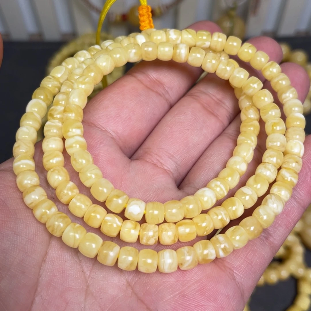 蜜蜡未镶嵌裸石蜜蜡佛珠6mm
