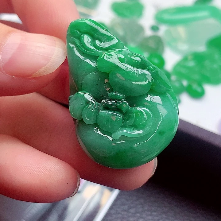 翡翠未镶嵌吊坠(不含链)福在眼前