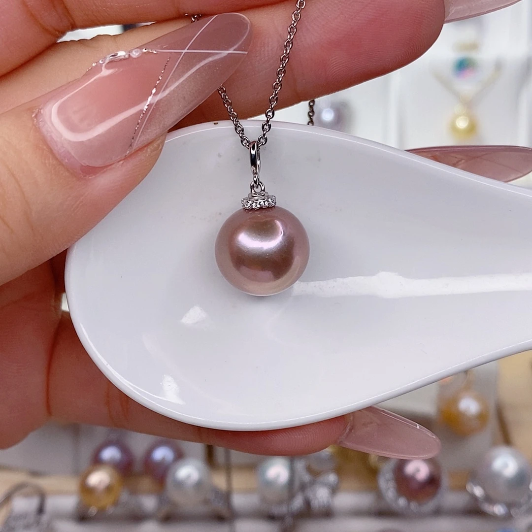 淡水珍珠吊坠(赠链)银S925镶嵌