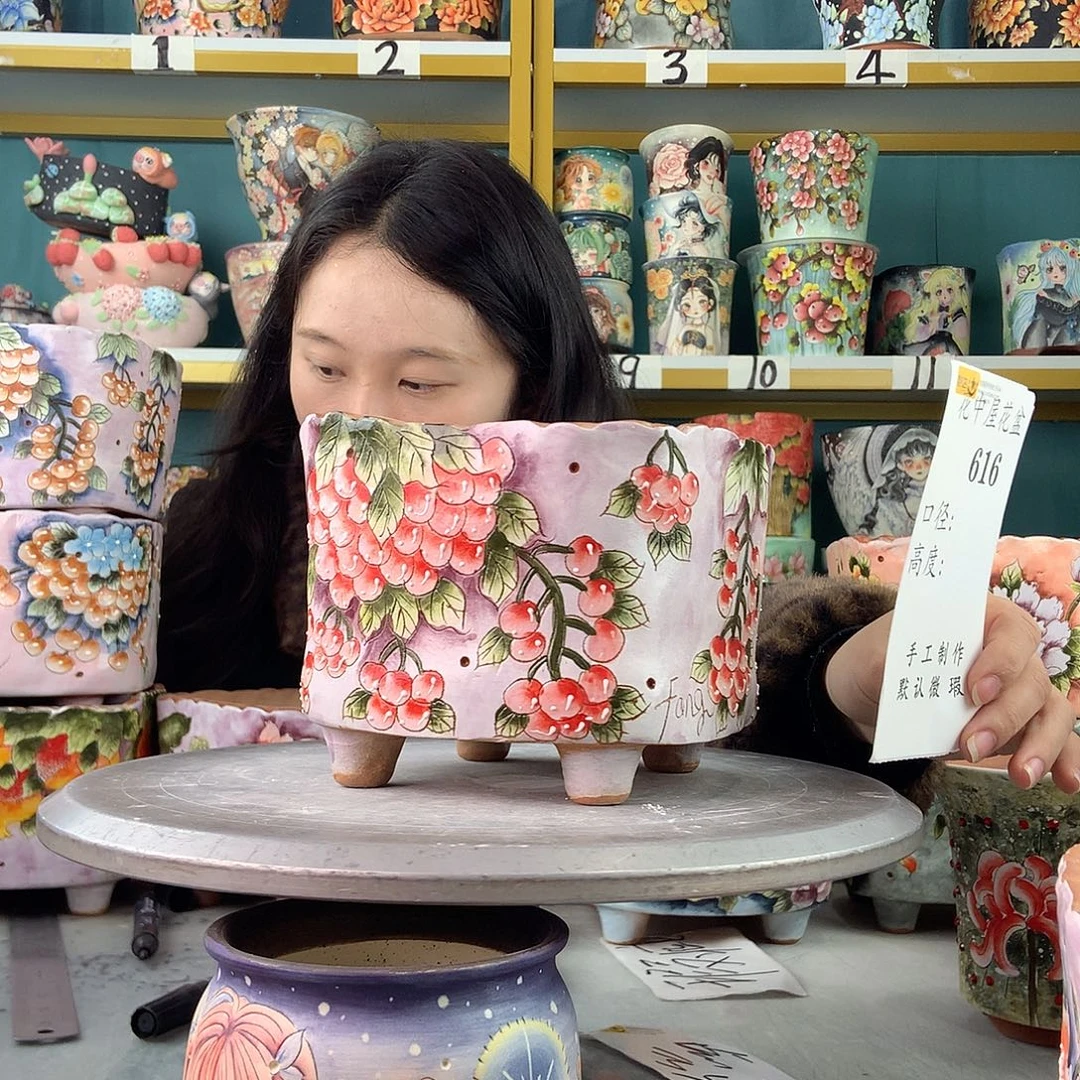 月****陶景德镇手工花盆616