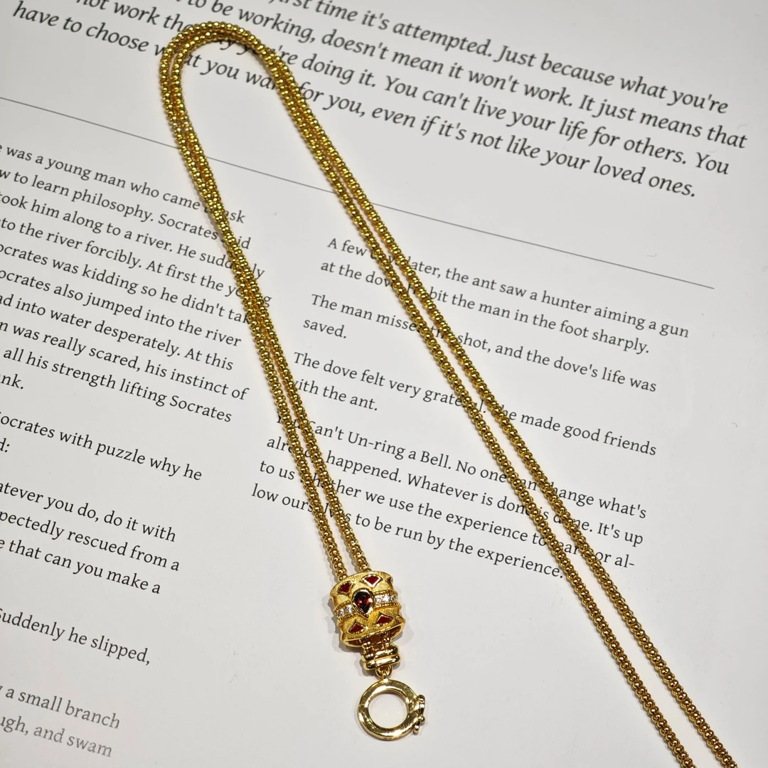 S925银石榴石项链气质