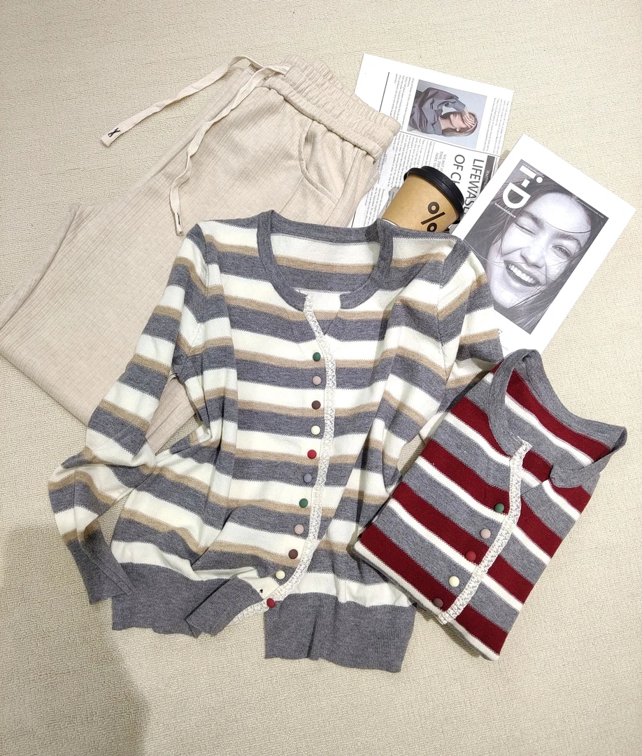 原搭2025春季新款纯色针织开衫女流行超好看宽松显瘦毛衣ZY20586#