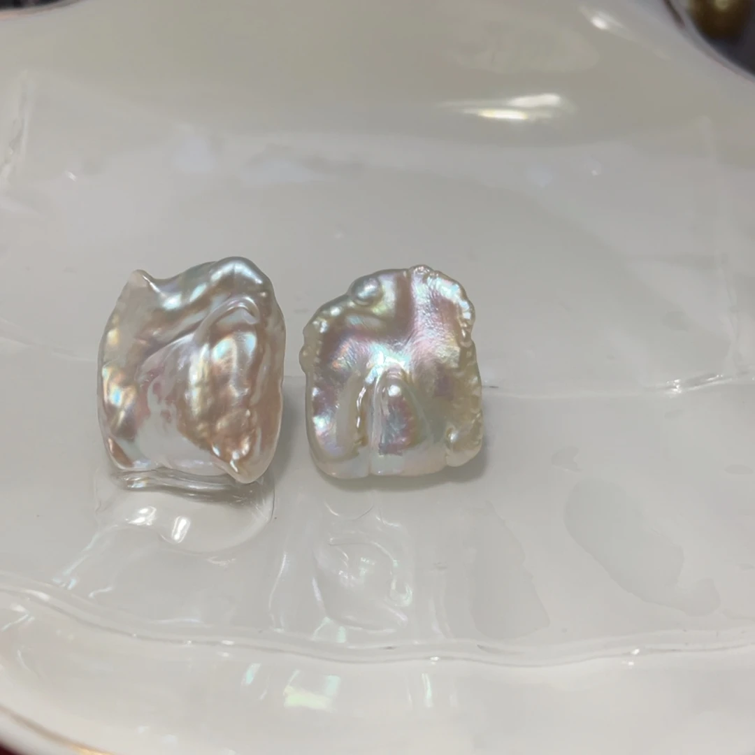 银S925镶嵌淡水珍珠耳饰