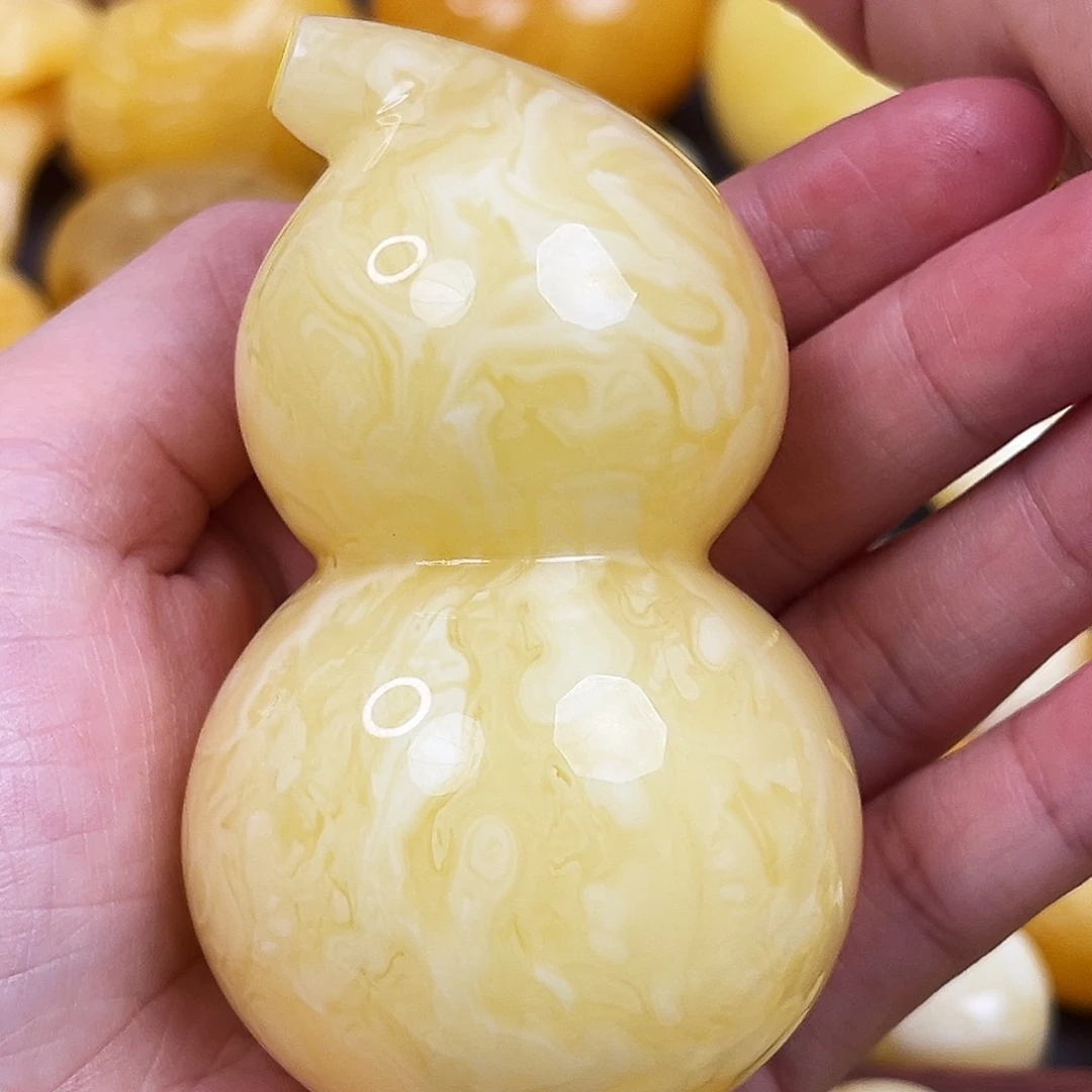 蜜蜡裸石未镶嵌大葫芦