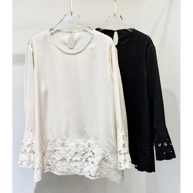【深圳霞姐】春季新品国风重工刺绣镂空上衣
