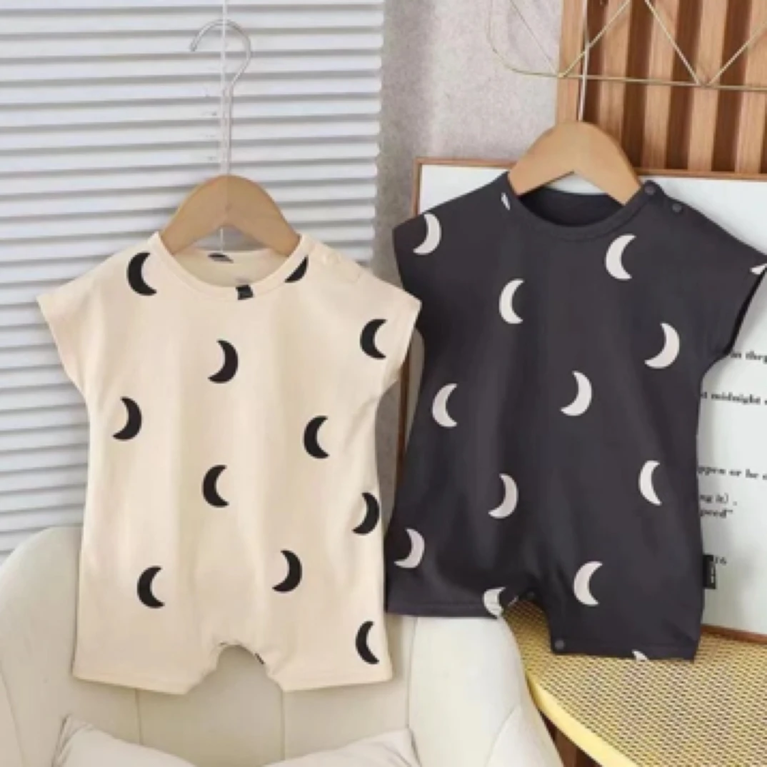 婴儿连体衣服夏季薄款短袖帅气新生儿爬服纯棉短裤宝宝衣服潮款夏