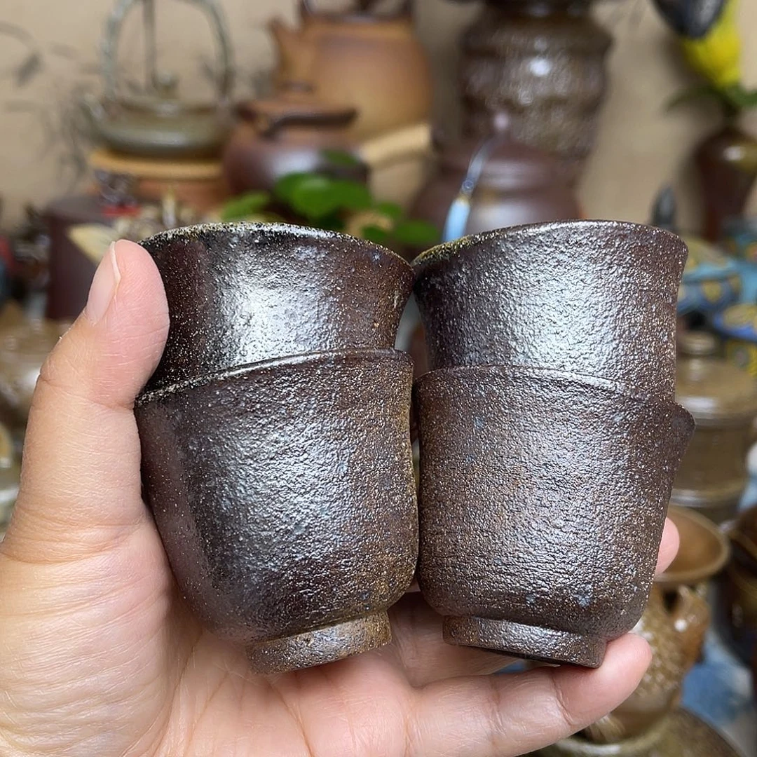 粗泥品茶小茶杯4个
