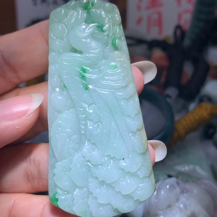 翡翠未镶嵌颈饰保真天然A货翡翠