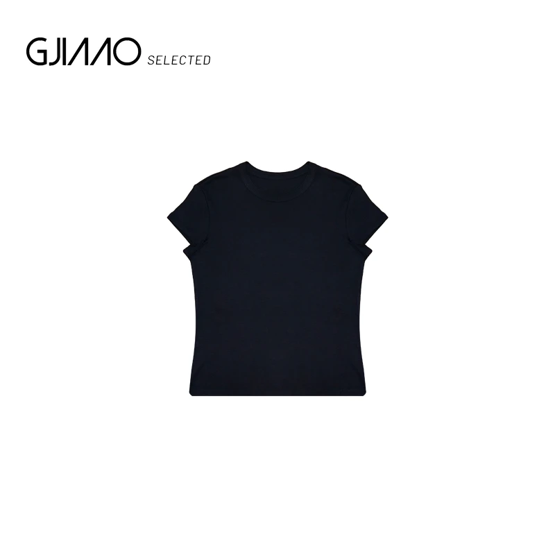 519845 圆领素版落肩半袖