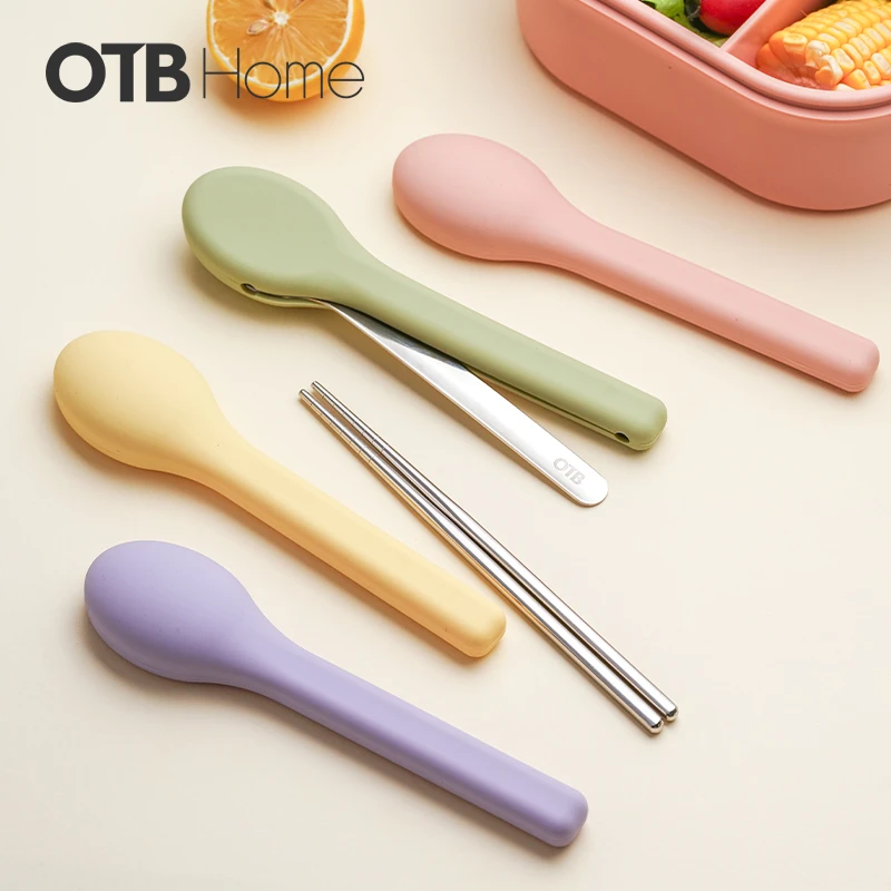 OTB便携餐具筷勺套装上班族学生不锈钢便当外带单人户外带收纳盒