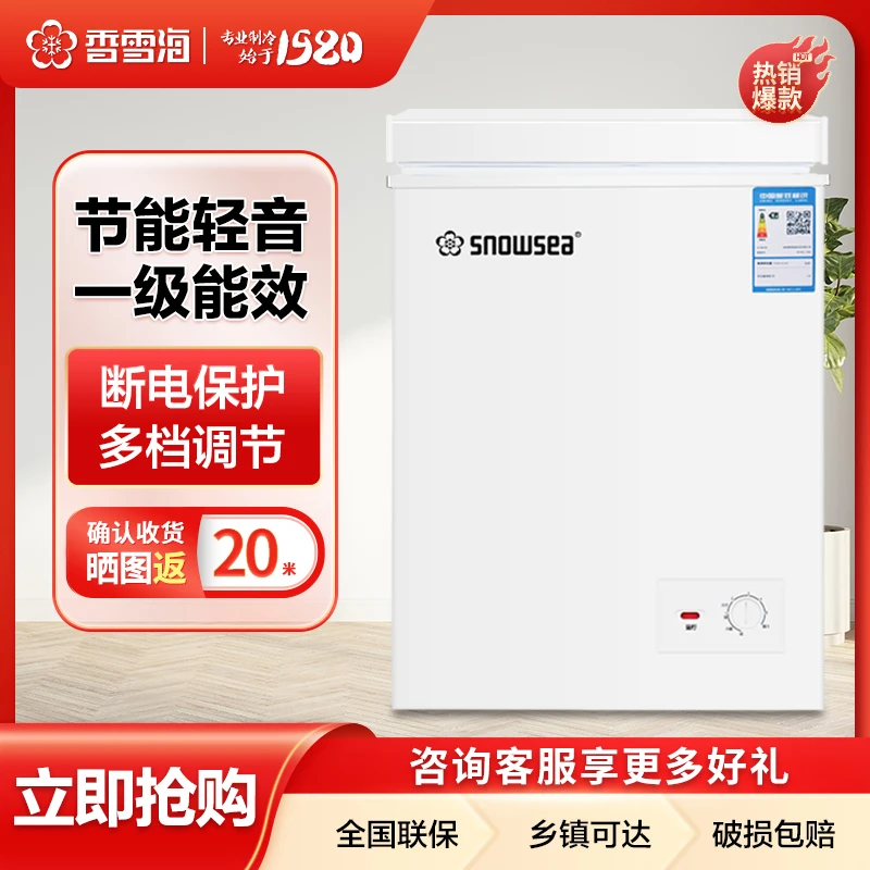 香雪海45升小冰柜家用小型冷冻保鲜迷你冷藏商用卧式冷柜节能省电