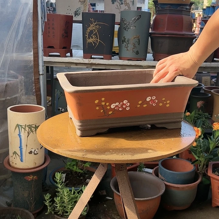 宜兴紫砂花盆36红点菜马槽