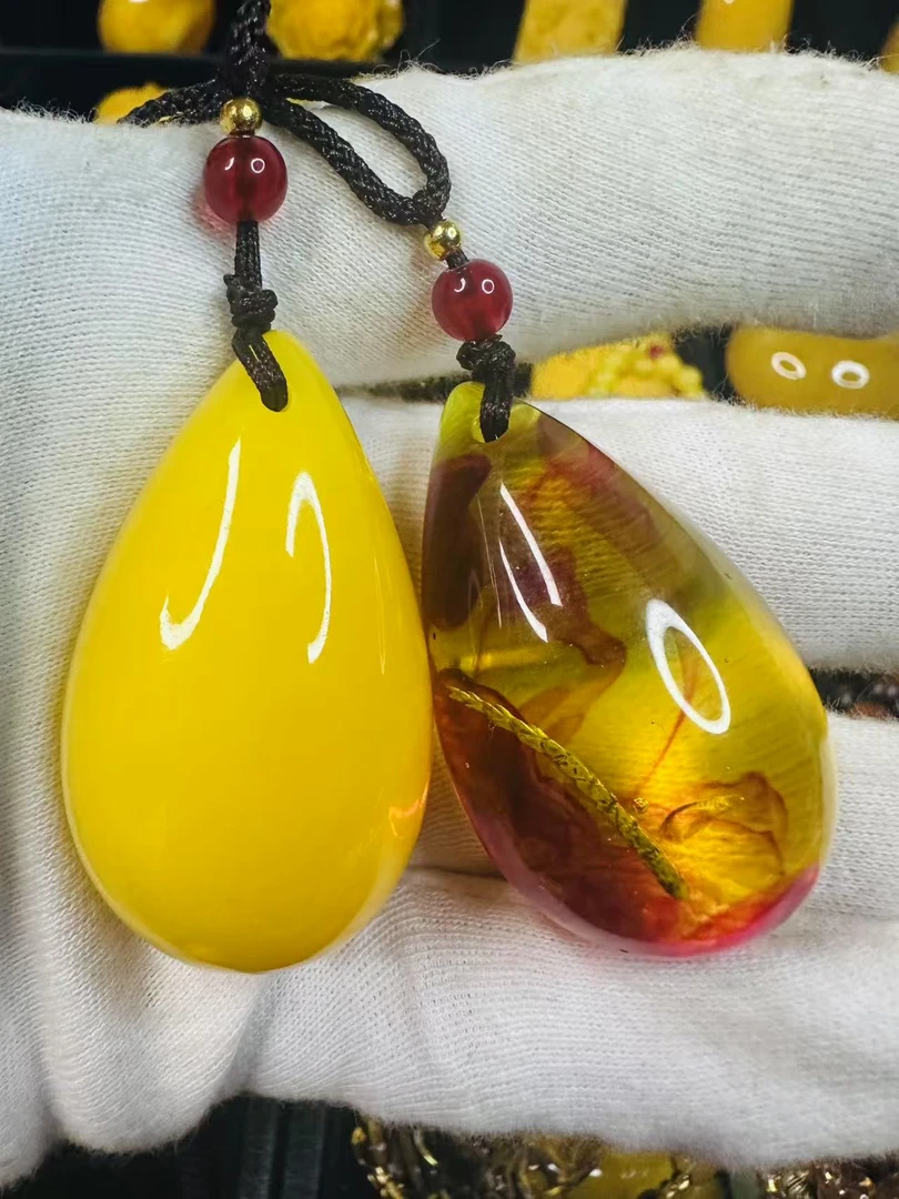 H4组红黄水滴（赠小水滴）男女同款吊坠项链