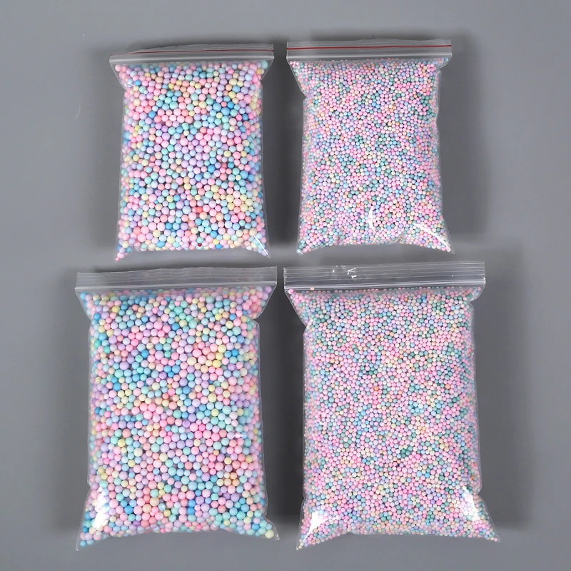 网红款创意马卡龙泡沫球彩色流星球礼盒填充物保丽龙颗粒史莱姆球