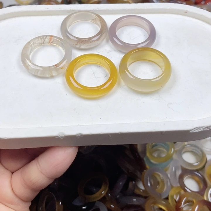 未镶嵌戒指玛瑙/玉髓不退不换