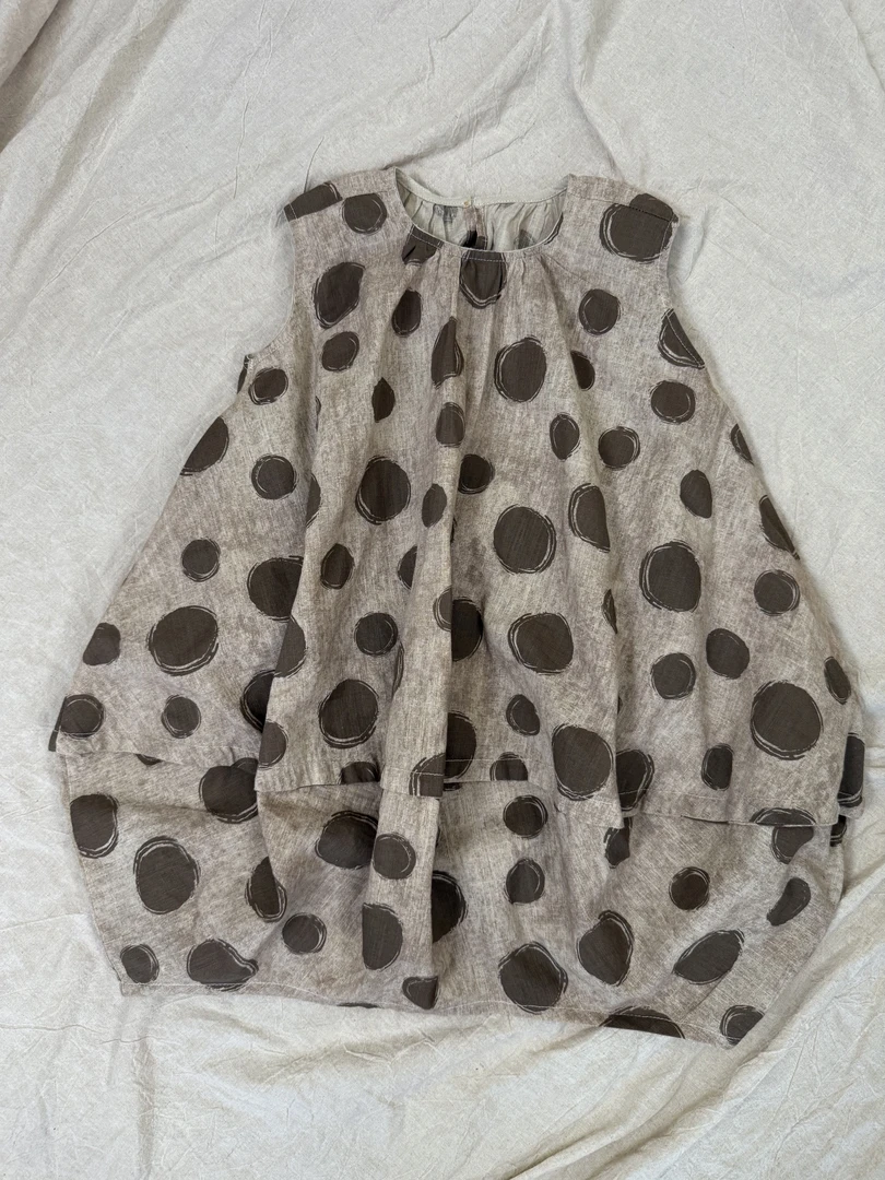 森系韩版夏季新款女童波点棉麻连衣裙8Q560