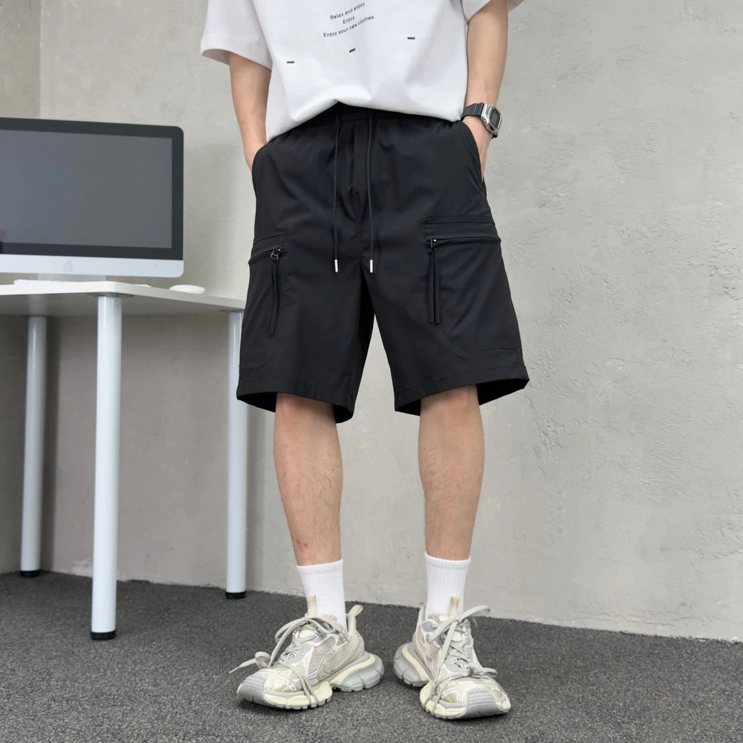 美式短裤男士夏季薄款新款工装五分裤男款冰丝速干休闲短裤312