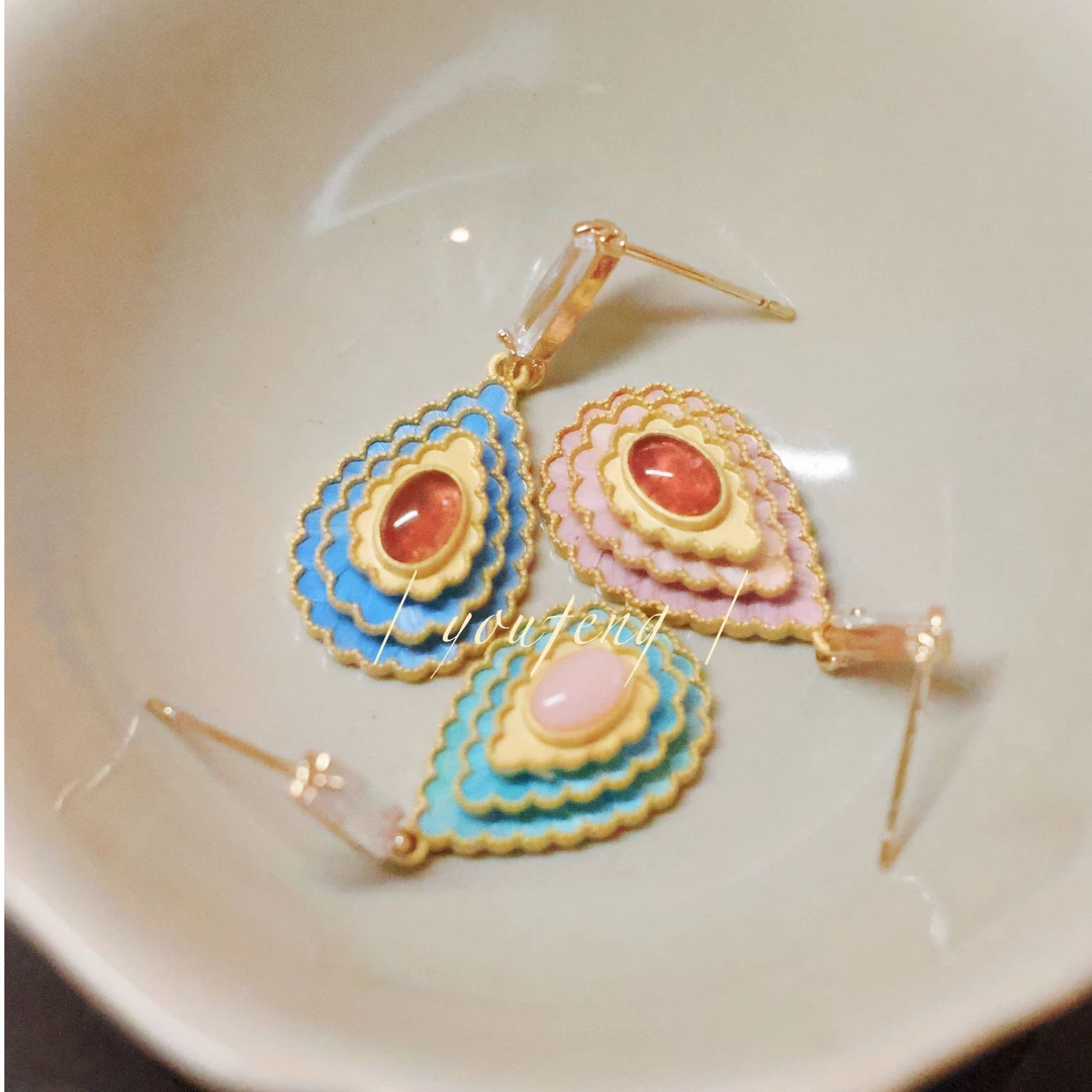 【常春】非遗手工点翠工艺鹦鹉毛耳坠