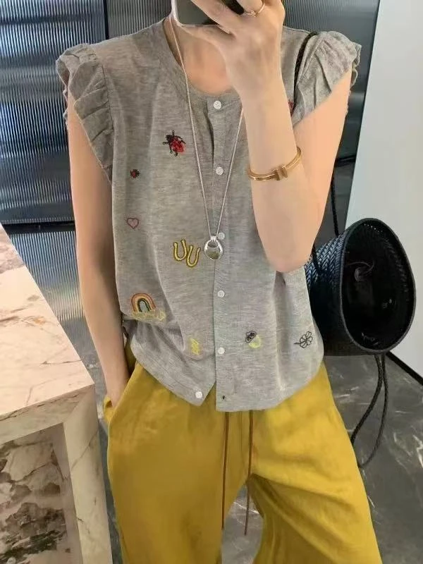 C家极简轻奢百搭舒适透气针织衫夏季款B001-B100