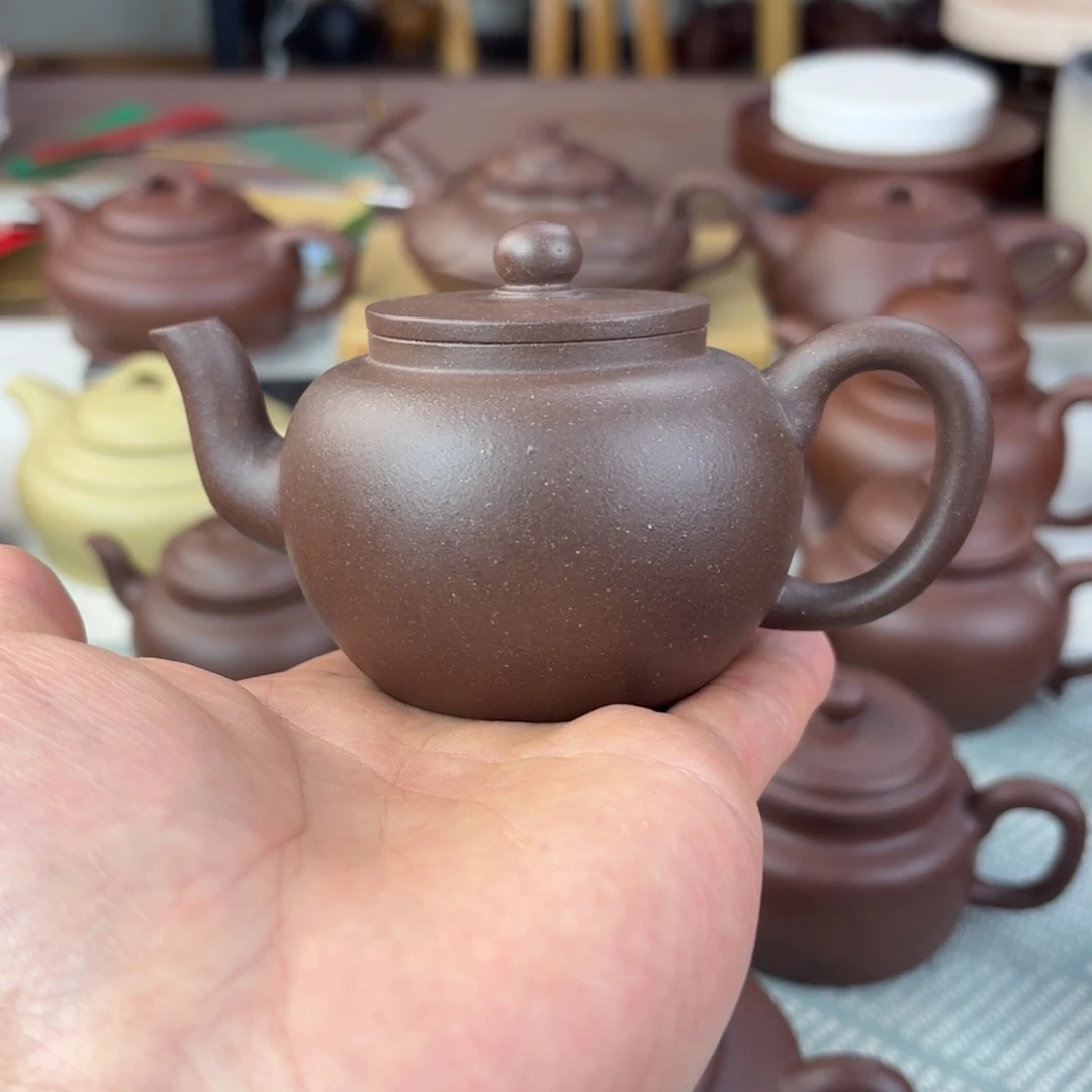 紫砂茶壶微瑕 莲子 紫泥 145cc