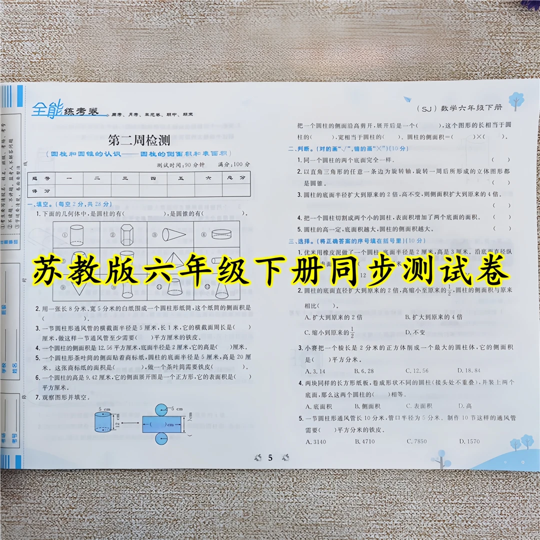 苏教版数学同步测试卷六年级下册语文和数学测试卷全套全能练考卷