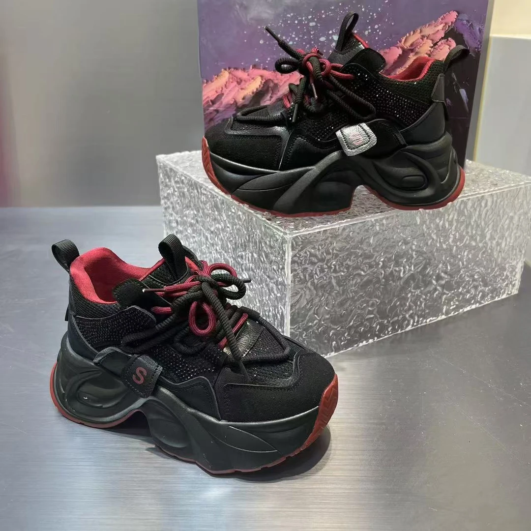 6001老爹鞋厚底春季透气鞋子休闲鞋网面跑步网红女鞋老爹鞋女ins