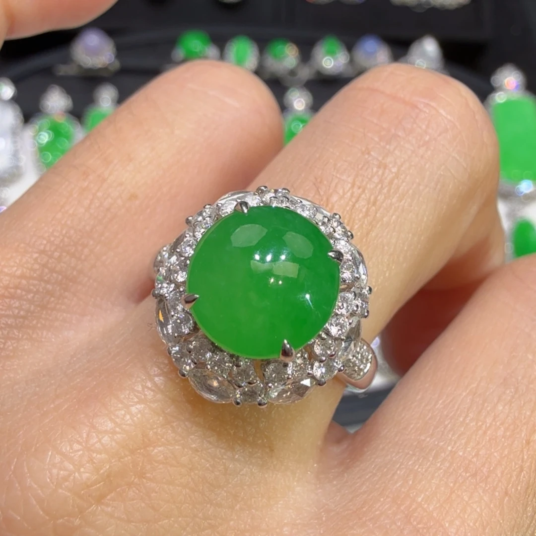 翡翠18K金镶嵌戒指收到货48小时鉴赏期