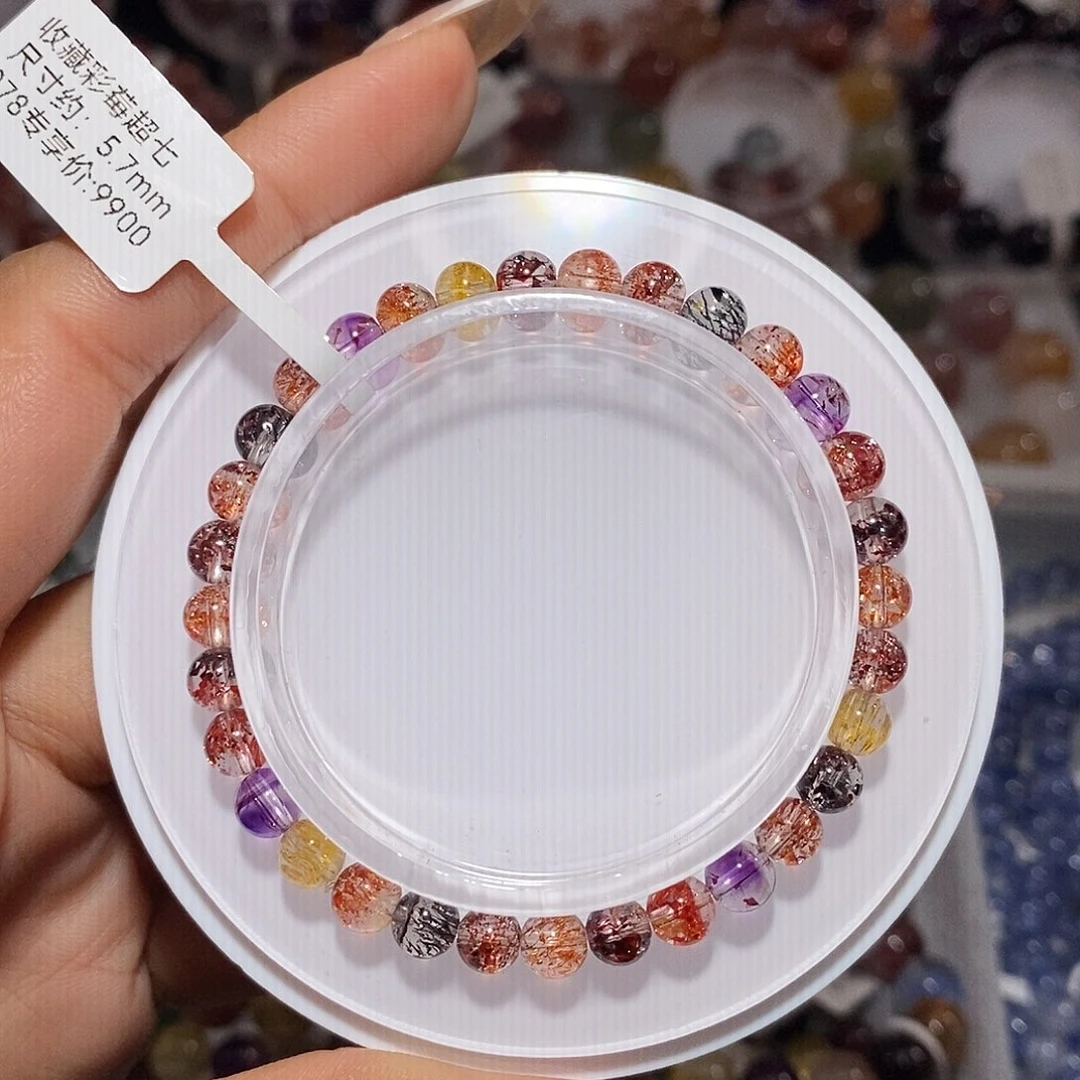水晶手链未镶嵌彩毒液超七手链5.7