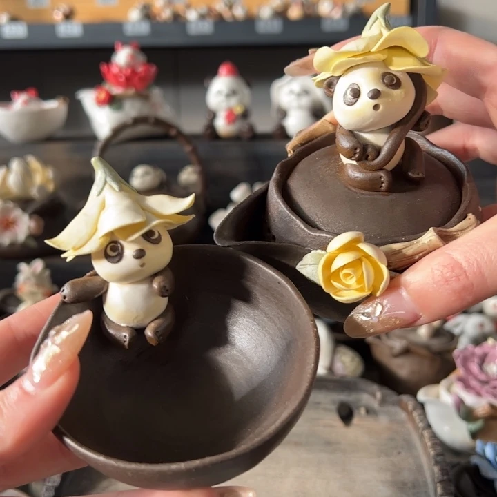 杯一**欢可爱熊猫宝瓶一壶一杯