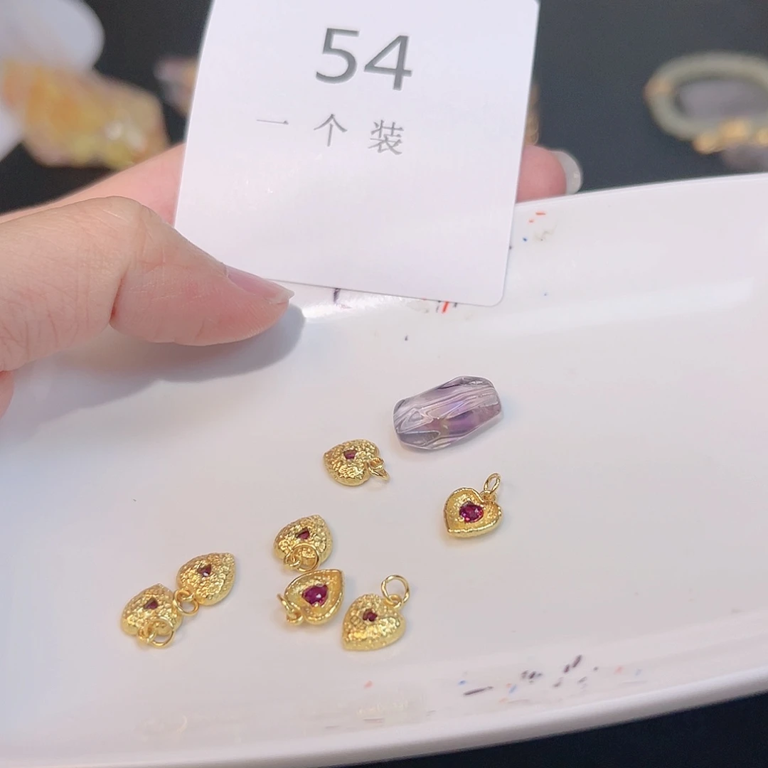 紫晶珠宝半成品银S925镀金镶嵌54