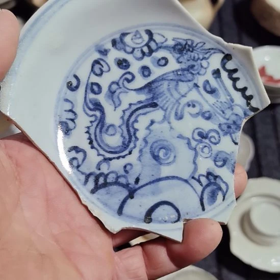 瓷片青花影青杯垫学习标夲